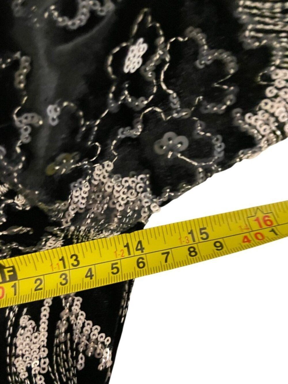 Zara Womens Embroidered Short Velvet Dress Small Black Sand Floral 1058/802 NWT - Picture 11 of 13